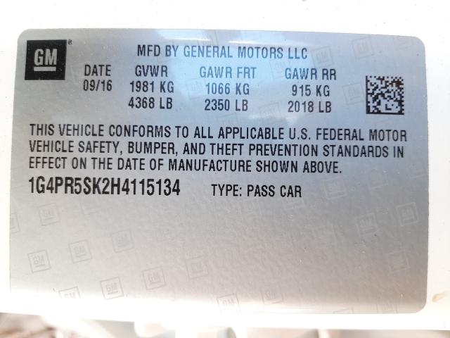 2017 BUICK VERANO SPO 1G4PR5SK2H4115134