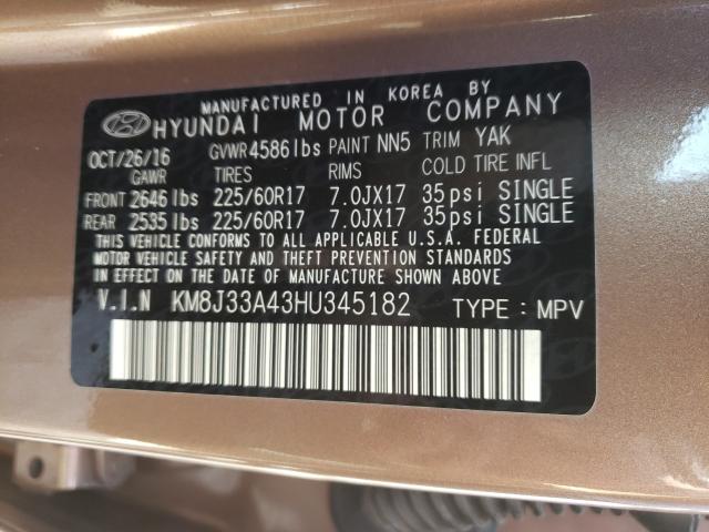 2017 HYUNDAI TUCSON LIM KM8J33A43HU345182