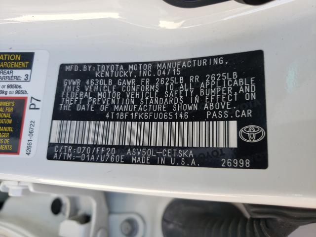 2015 TOYOTA CAMRY LE 4T1BF1FK6FU065146