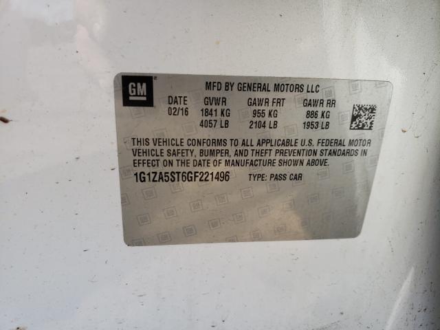 2016 CHEVROLET MALIBU L 1G1ZA5ST6GF221496