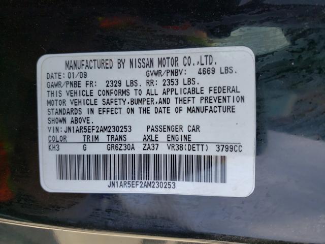 2010 NISSAN GT-R BASE JN1AR5EF2AM230253