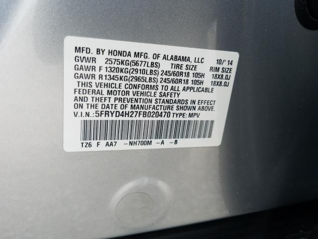 2015 ACURA MDX AWD 5FRYD4H27FB020470