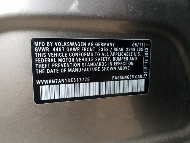 2013 VOLKSWAGEN CC LUXURY WVWRN7AN1DE517778