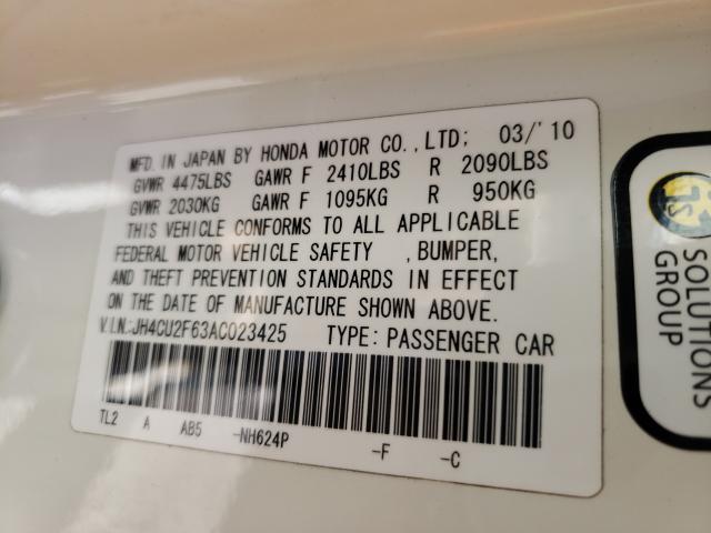 2010 ACURA TSX JH4CU2F63AC023425