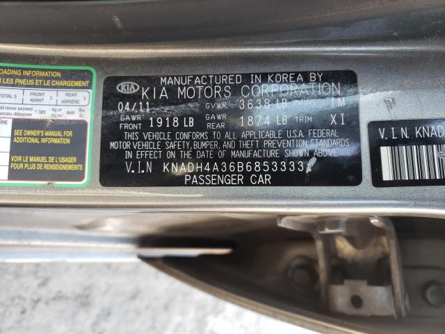 2011 KIA RIO BASE KNADH4A36B6853333