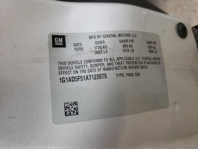 2010 CHEVROLET COBALT 1LT 1G1AD5F51A7120870