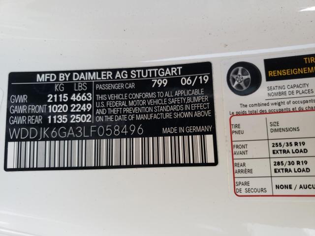 2020 MERCEDES-BENZ SL 450 WDDJK6GA3LF058496