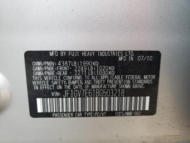2011 SUBARU IMPREZA WR JF1GV7E61BG503218