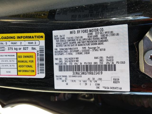 2017 LINCOLN MKZ HYBRID 3LN6L5MU7HR655419