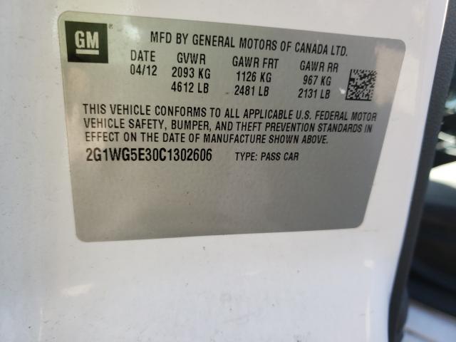 2G1WG5E30C1302606 Chevrolet Impala Lt 2012. Фото: 9