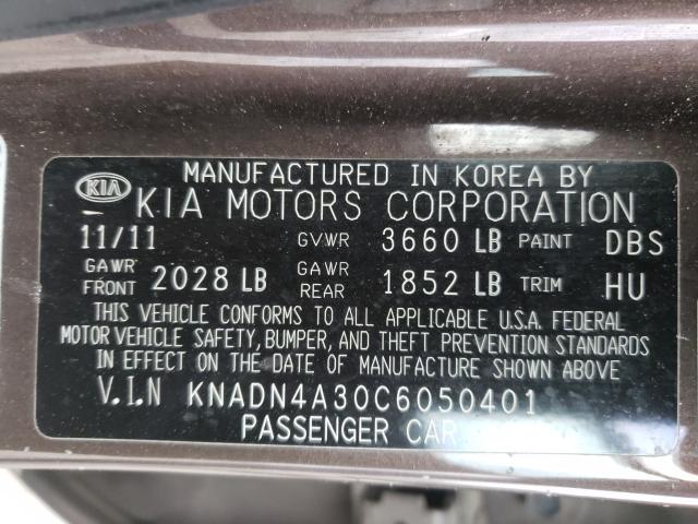 2012 KIA RIO EX KNADN4A30C6050401