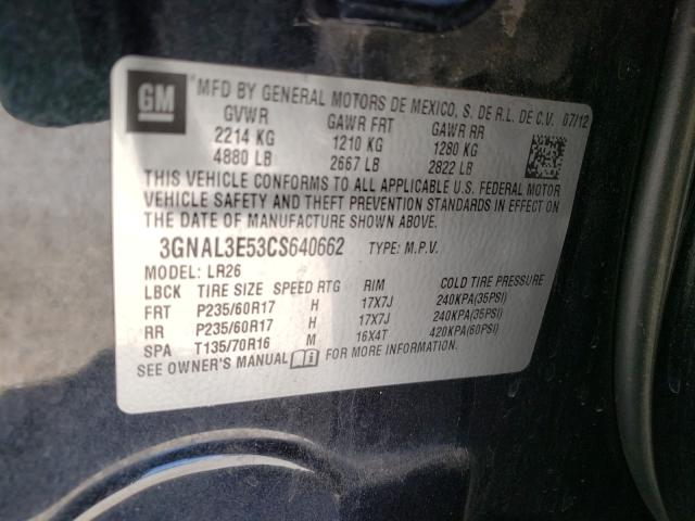 2012 CHEVROLET CAPTIVA SP 3GNAL3E53CS640662