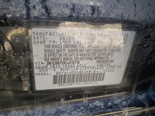 2020 NISSAN VERSA SR 3N1CN8FVXLL810116