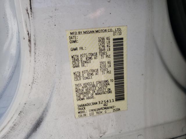 2010 NISSAN TITAN XE 1N6BA0EC8AN325411
