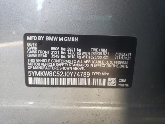 2018 BMW X6 M 5YMKW8C52J0Y74789