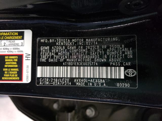 2014 TOYOTA AVALON HYB 4T1BD1EB3EU025774