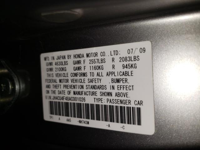 2010 ACURA TSX JH4CU4F48AC001026