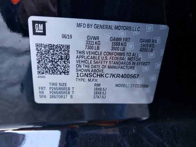2019 CHEVROLET SUBURBAN C 1GNSCHKC7KR400567