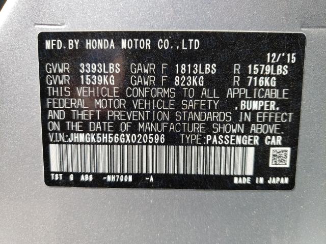 2016 HONDA FIT LX JHMGK5H56GX020596