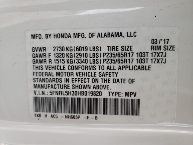 2017 HONDA ODYSSEY SE 5FNRL5H30HB019820