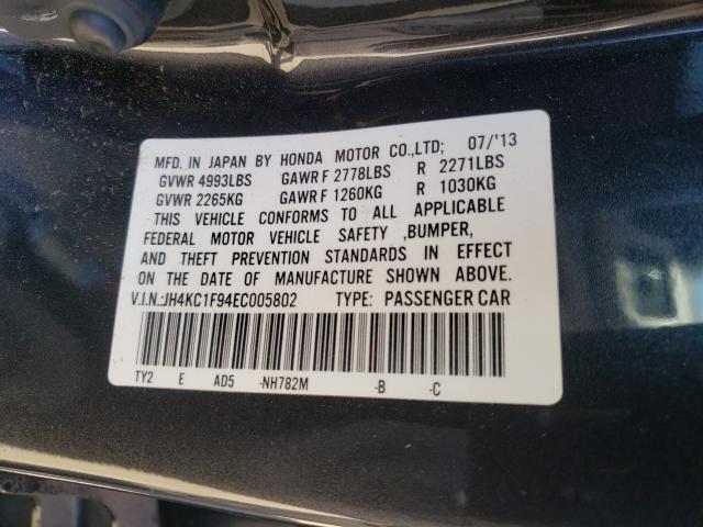 2014 ACURA RLX ADVANC JH4KC1F94EC005802