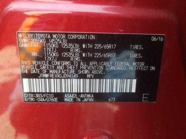 2016 TOYOTA RAV4 XLE JTMWFREVXGJ094149