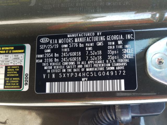 2020 KIA TELLURIDE 5XYP34HC5LG049172