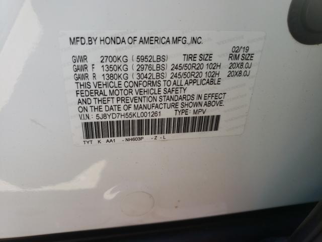 2019 ACURA MDX SPORT 5J8YD7H55KL001261