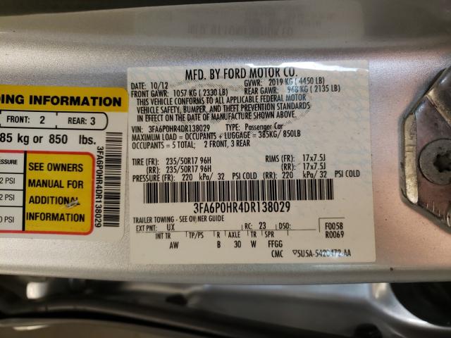 2013 FORD FUSION SE 3FA6P0HR4DR138029