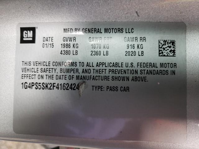 2015 BUICK VERANO 1G4PS5SK2F4162424