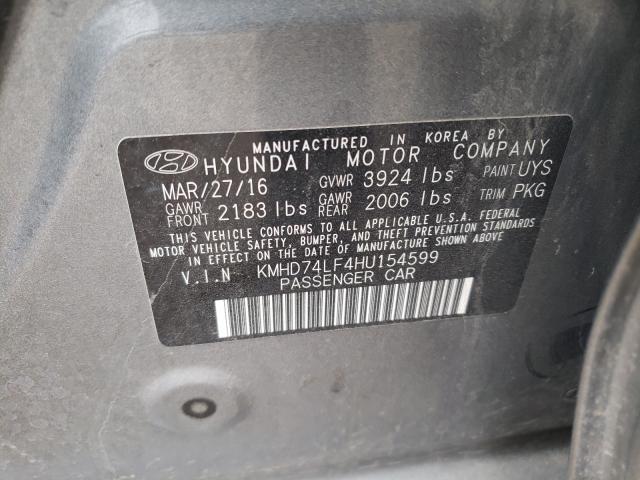 2017 HYUNDAI ELANTRA SE KMHD74LF4HU154599