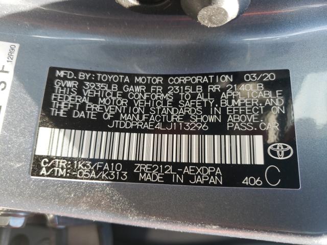 2020 TOYOTA COROLLA L JTDDPRAE4LJ113296