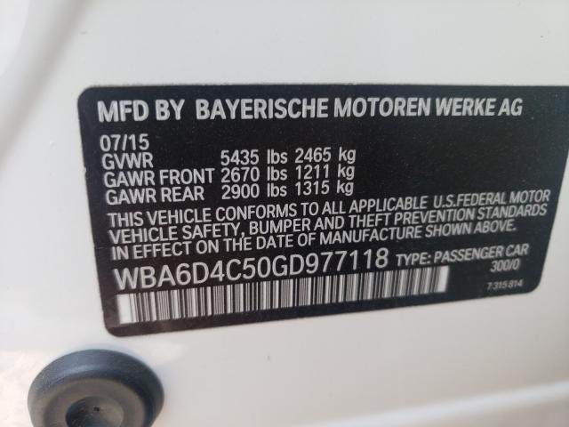 VIN WBA6D4C50GD977118 2016 BMW 6 Series, 650 I Gran... no.10