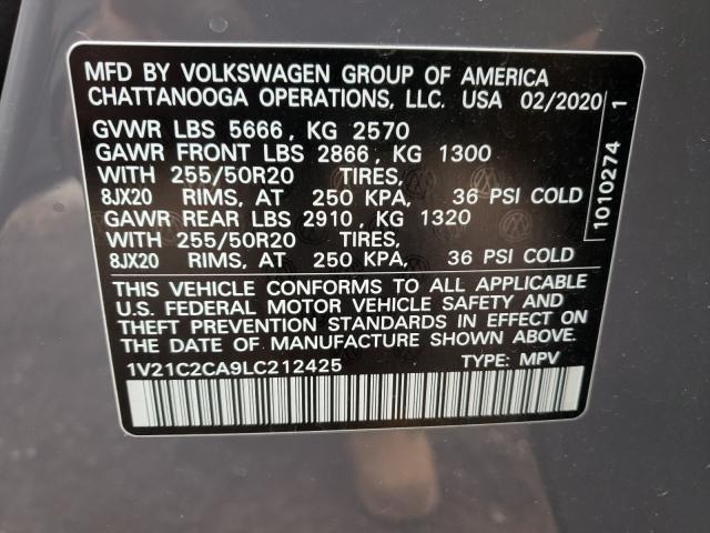 2020 VOLKSWAGEN ATLAS CROS 1V21C2CA9LC212425