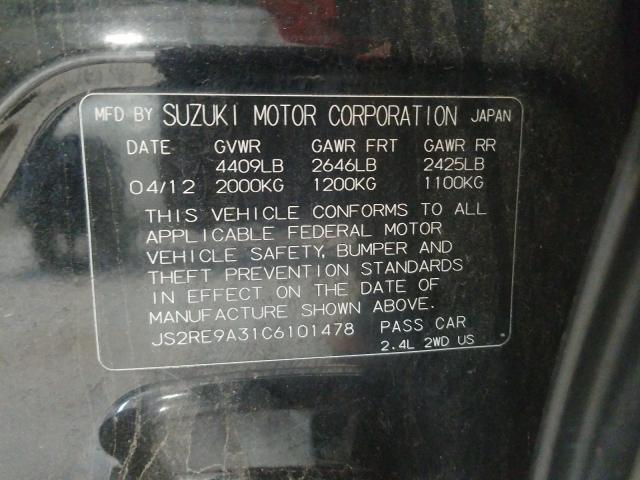 2012 SUZUKI KIZASHI SE JS2RE9A31C6101478