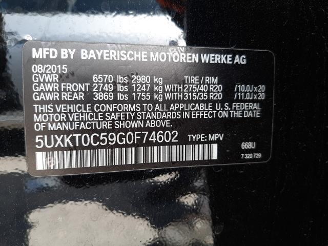 2016 BMW X5 XDR40E 5UXKT0C59G0F74602