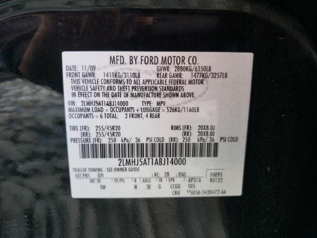2010 LINCOLN MKT 2LMHJ5AT1ABJ14000