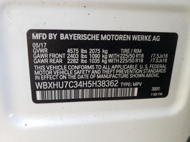 2017 BMW X1 SDRIVE2 WBXHU7C34H5H38362