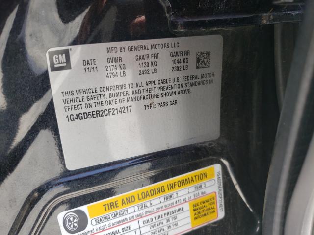 2012 BUICK LACROSSE P 1G4GD5ER2CF214217