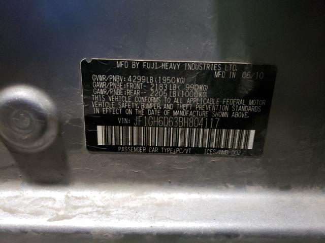 2011 SUBARU IMPREZA OU JF1GH6D63BH804117