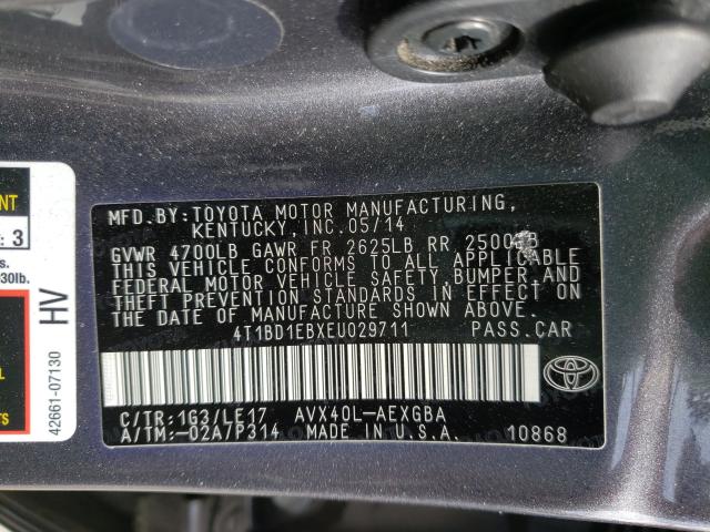 2014 TOYOTA AVALON HYB 4T1BD1EBXEU029711
