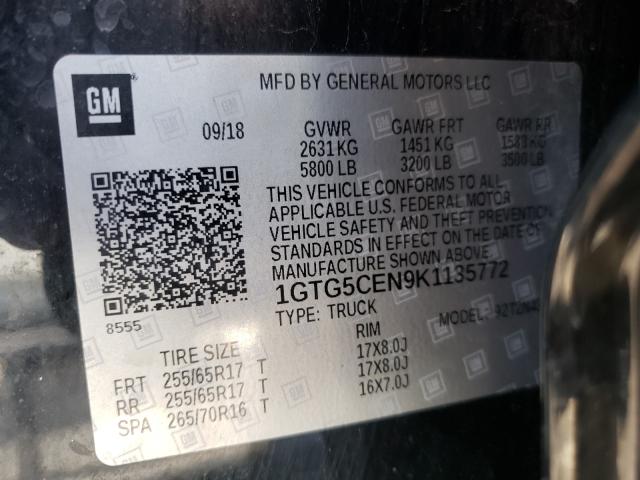 2019 GMC CANYON SLE 1GTG5CEN9K1135772