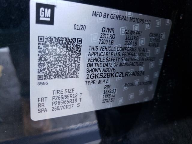 2020 GMC YUKON SLT 1GKS2BKC2LR240824