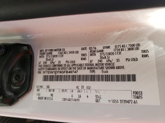 VIN 5FNYF5H52HB012713 2017 Honda Pilot, Ex-L no.10