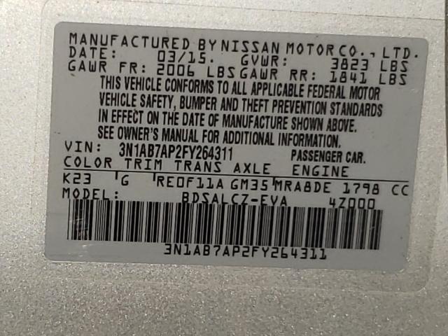 2015 NISSAN SENTRA 3N1AB7AP2FY264311