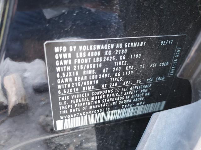 2017 VOLKSWAGEN TIGUAN S WVGAV7AX9HK030619