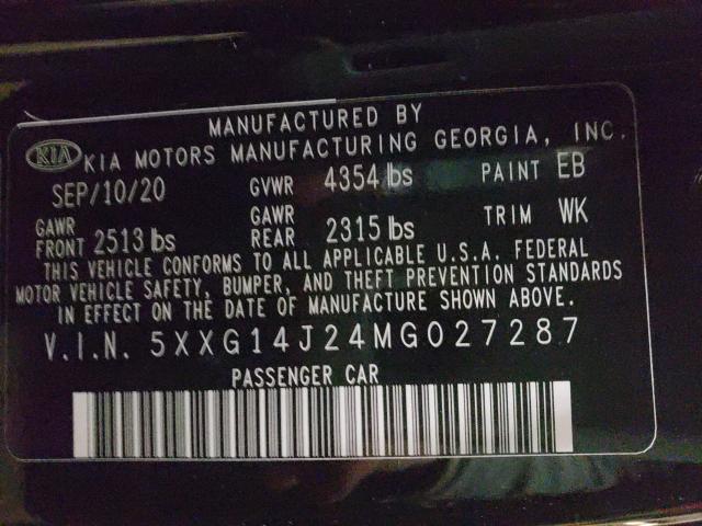 2021 KIA K5 LXS 5XXG14J24MG027287