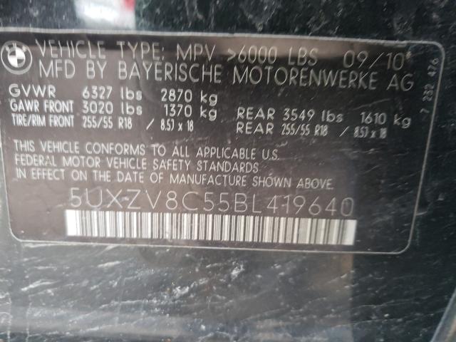 2011 BMW X5 XDRIVE5 5UXZV8C55BL419640