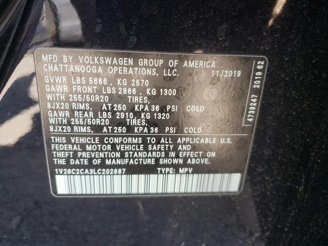 2020 VOLKSWAGEN ATLAS CROS 1V26C2CA3LC202687