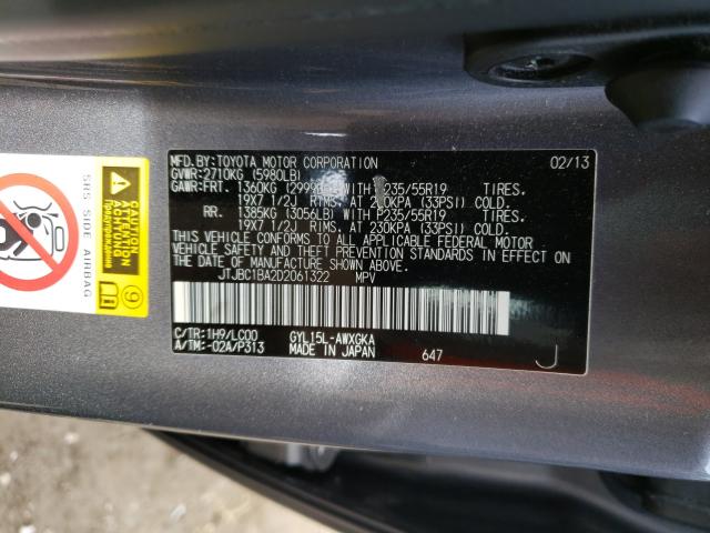 2013 LEXUS RX 450 JTJBC1BA2D2061322